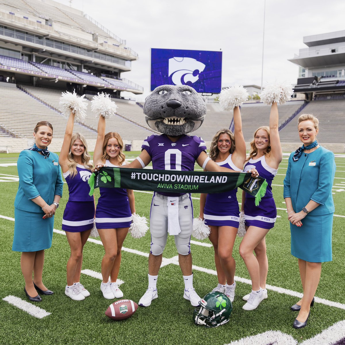 Introducing your 2025 Aer Lingus College Football Classic teams! 🏈📣 We’ve got Kansas State University and Iowa State University competing in 2025 at the @AVIVAStadium. 📍🇮🇪 This fixture marks the first-ever Big 12 match-up in Ireland and the 10th college football game ever…