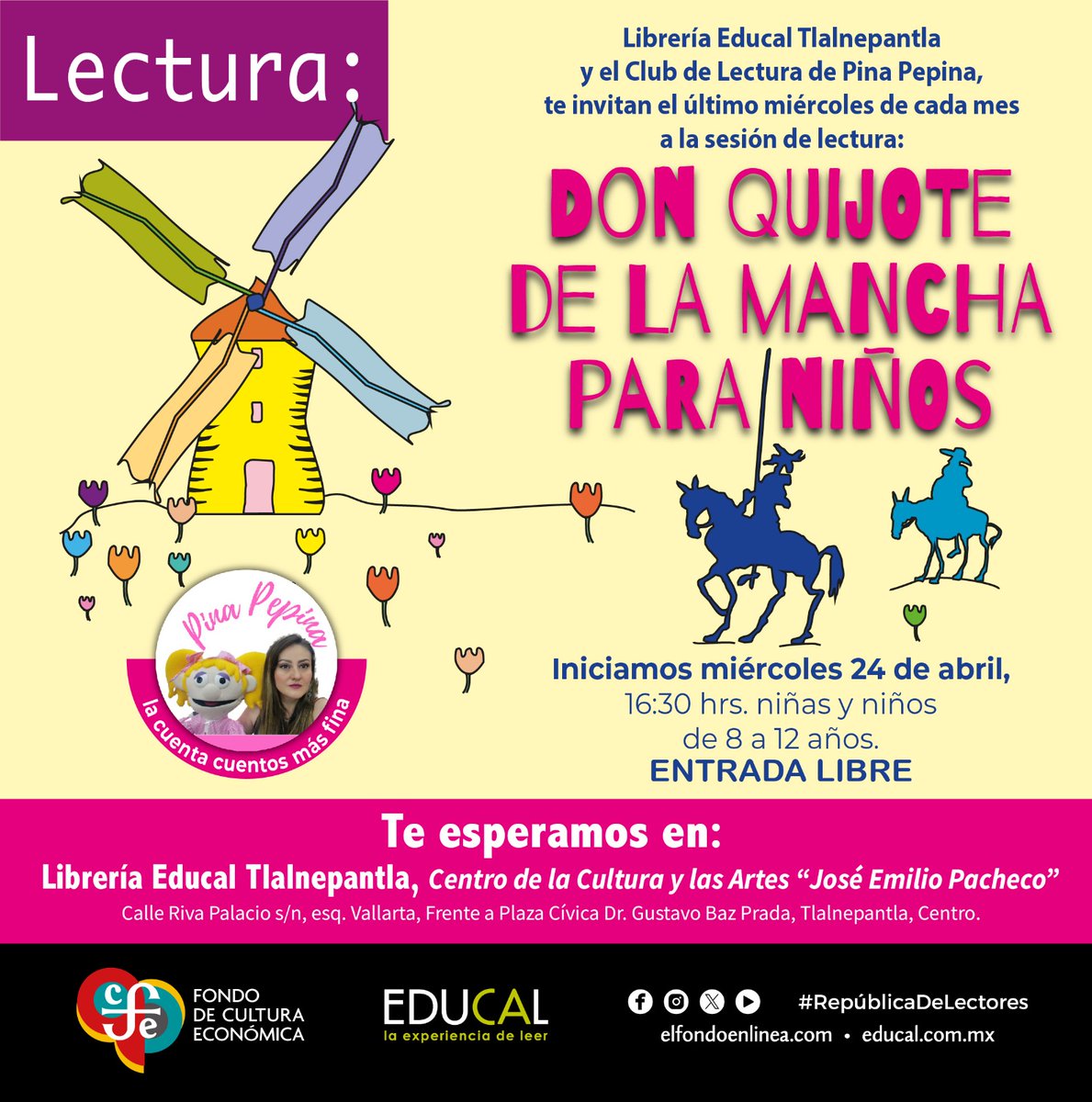 Lectores los esperamos hoy, la actividad es gratuita.