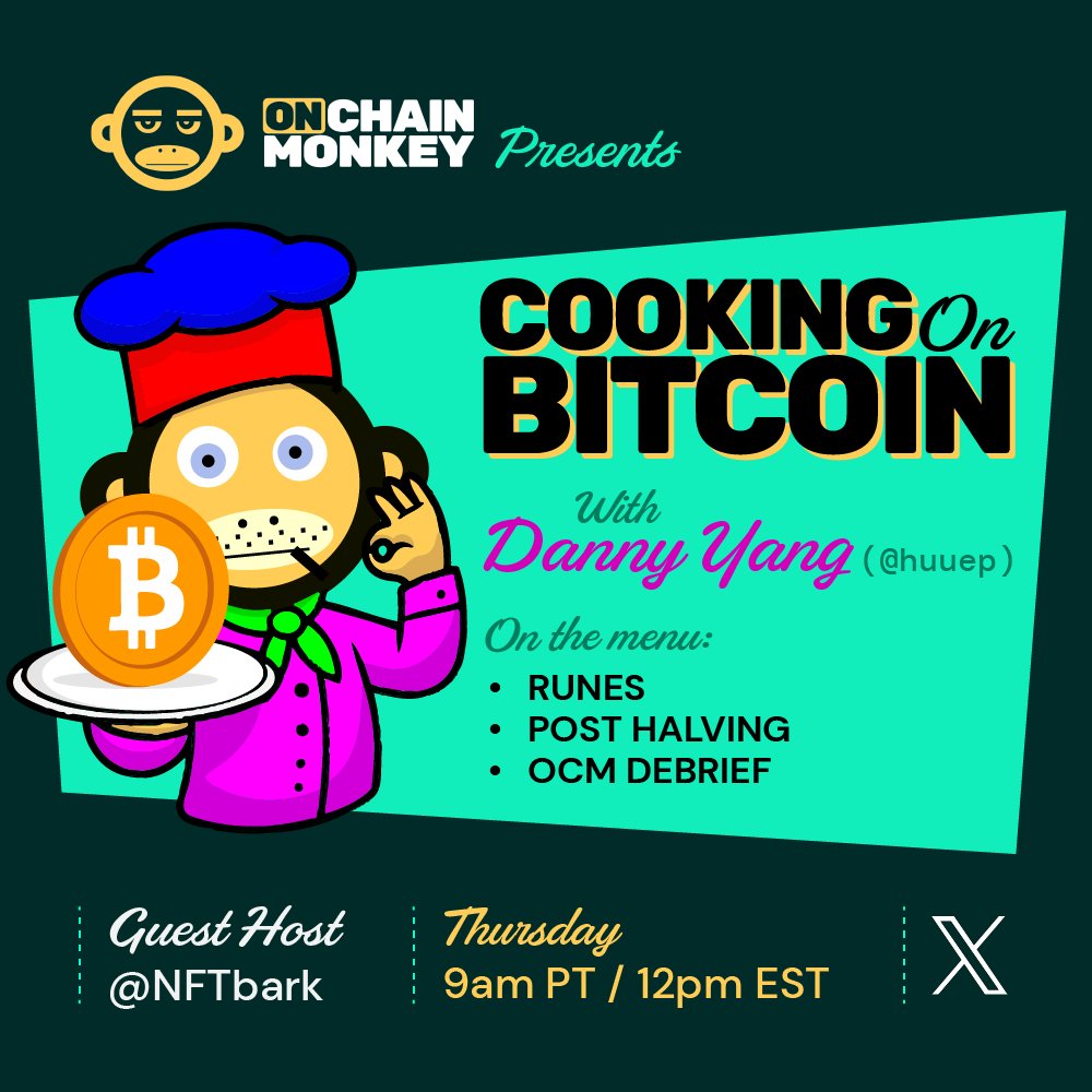 Cooking on Bitcoin with <a href="/huuep/">danny huuep</a> and @NFTbark, tomorrow!