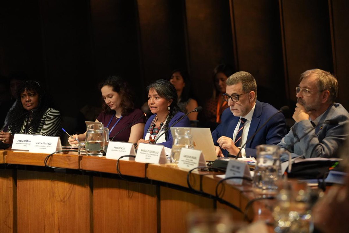 Demandamos la inclusión de mecanismos que garanticen la participación de los #PueblosIndígenas, quienes somos los que sufrimos mayores persecuciones, ataques, asesinatos como defensores de #DDHH y del medio ambiente: Anixh de Pablo, lideresa indígena de 🇬🇹en clausura #COP3Escazú.