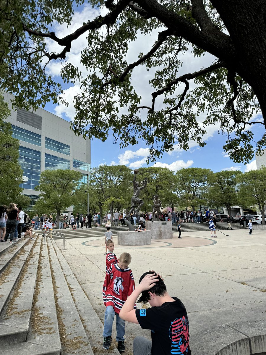 frank_seravalli's tweet photo. Fans are wrapped around @deltacenter on a warm spring afternoon in downtown Salt Lake City hoping for a chance to get inside and welcome the #Yotes to Utah. https://t.co/F3JbZcExHd