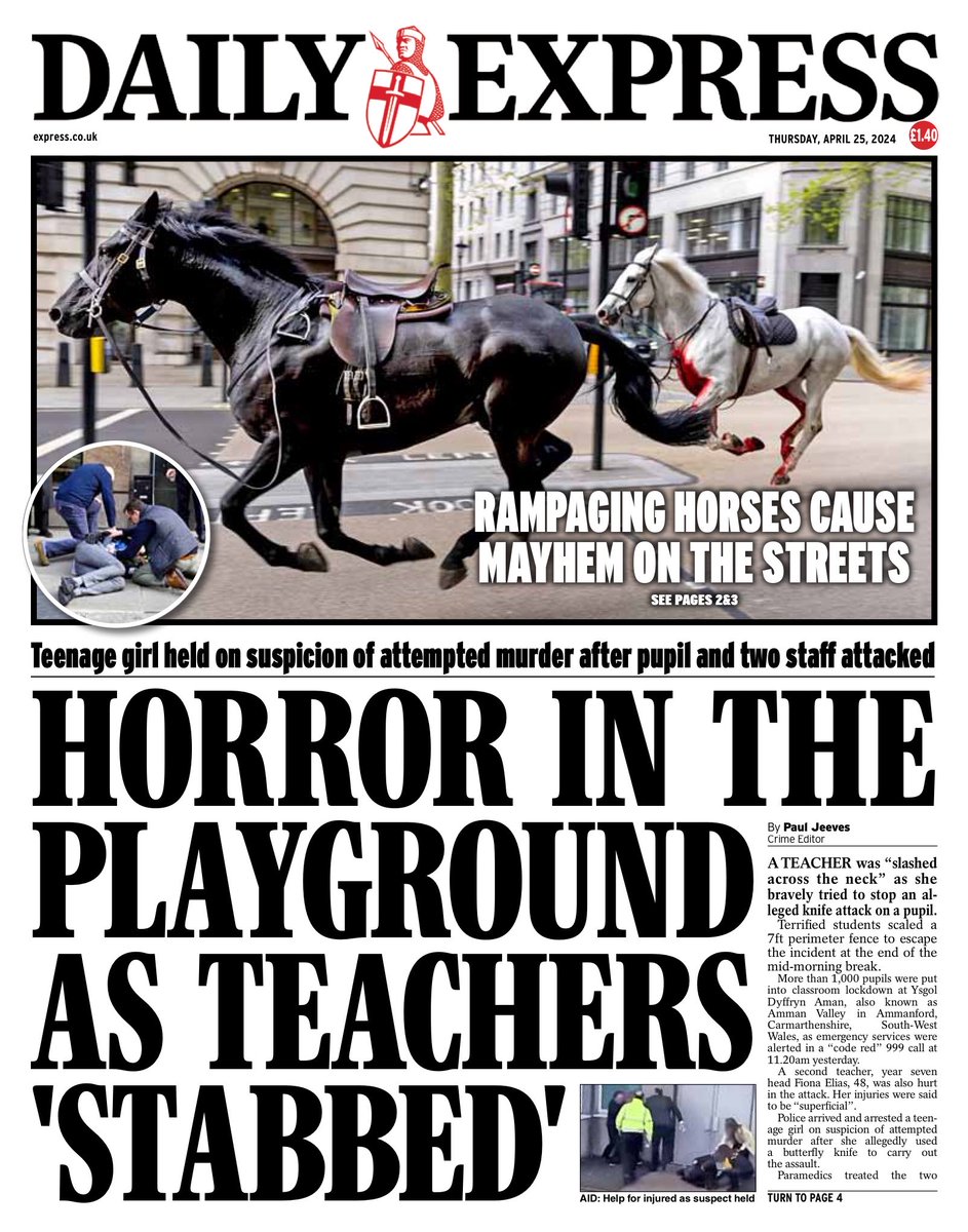 MIRROR: Horror in the playground #TomorrowsPapersToday