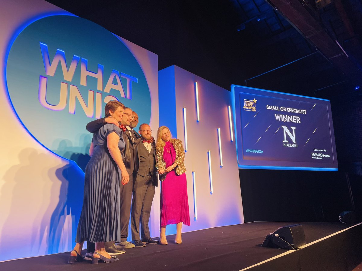 Congratulations to IHE member @NorlandCollege - winners in the @Whatuni Small or Specialist Category 2024 #WUSCAs @NorlandHead @deeburn1 🎉