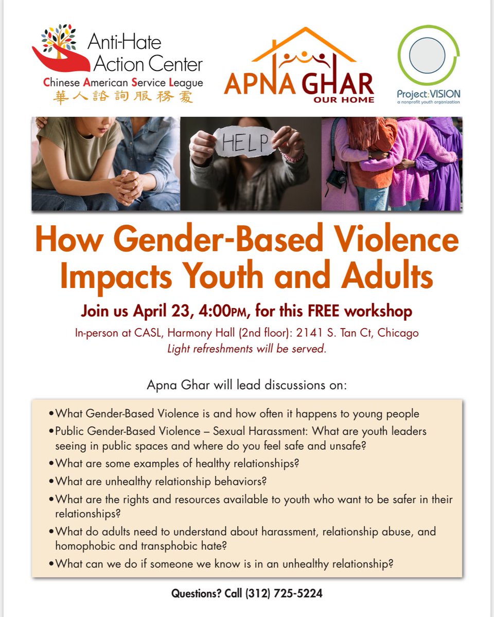 Glad to be able to discuss the impact of gender-based violence on youth and adults with @CASLmedia 🧡
#ApnaGhar #EndGBV #GenderJustice #ImmigrantJustice #RefugeeRights #RacialJustice #SocialJustice #PublicHealth #HumanRights