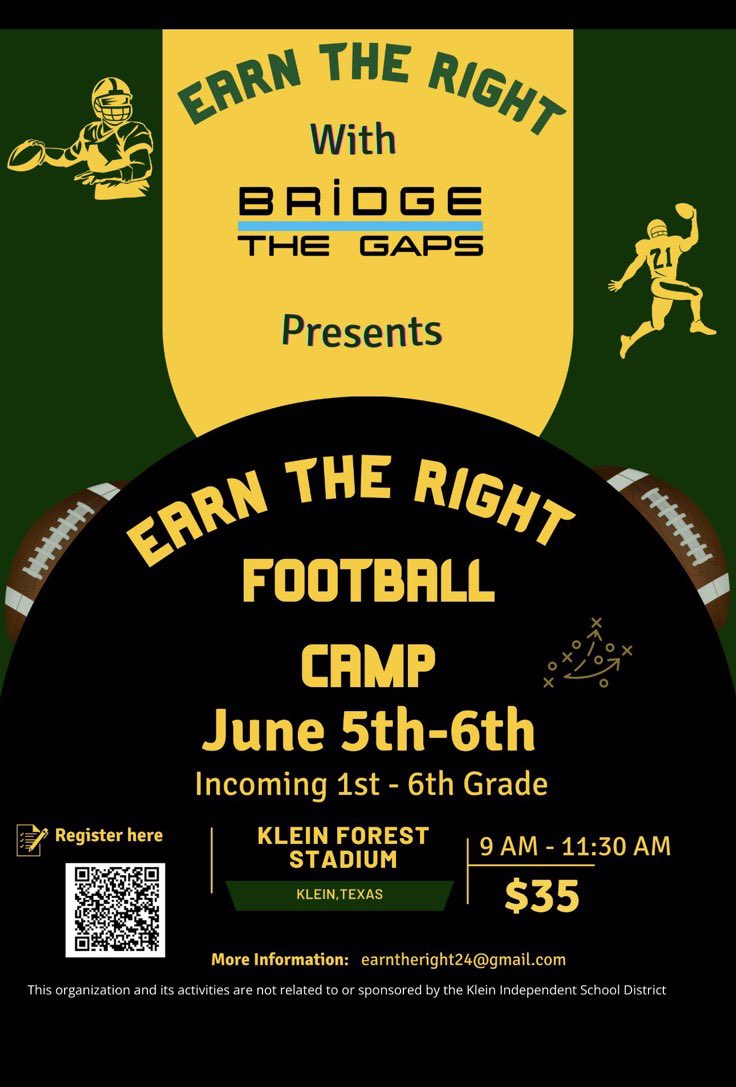 This camp is going to be 🔥 🔥 🔥! Developing players with skills, technique and character. One of the most athletic areas in Houston, come get better with coaches that care about their community and players! Love to see it!!@KFGOLDENEAGLES @1CoachVaughn