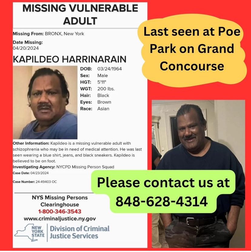Uncle Kapildeo is still missing in the #Bronx, and his family is asking for help.  They are combing the streets but if you can share and keep an eye out.  Let’s get him home safely 🙏🏽

#indocaribbean