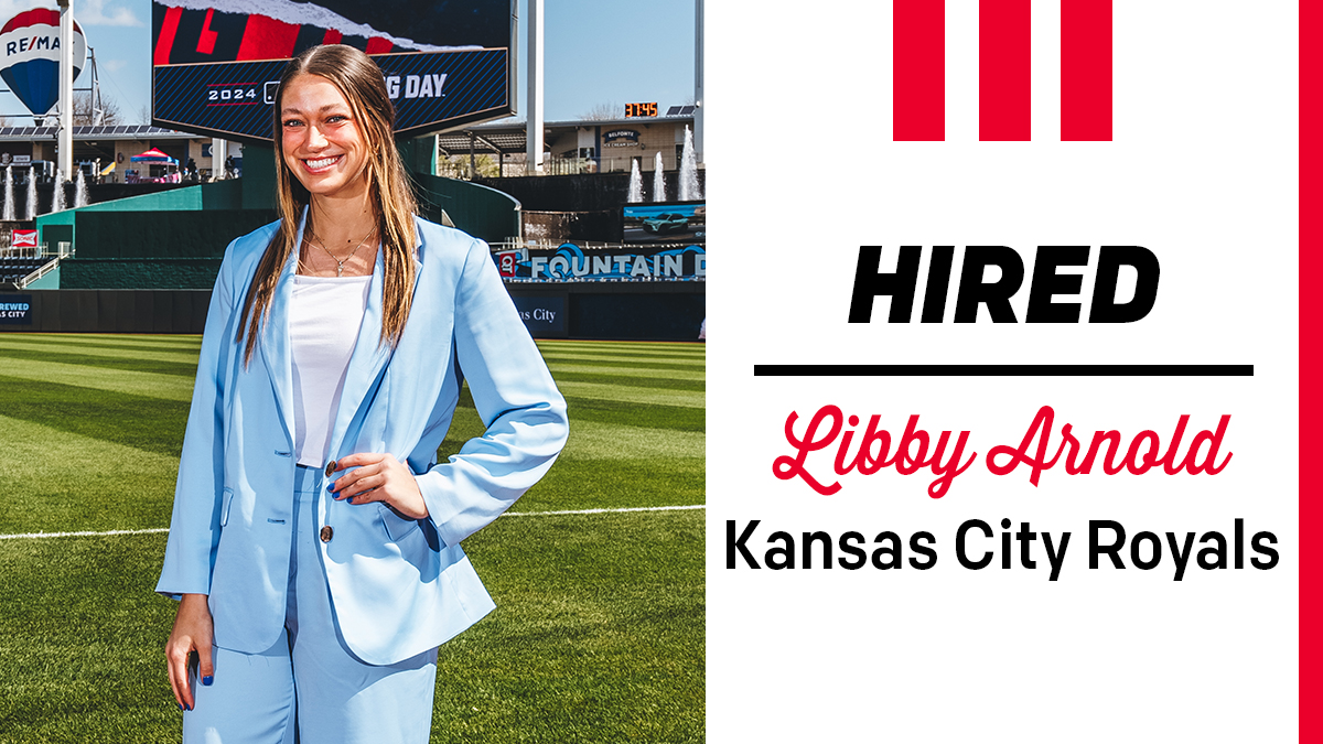 Delta Zeta sorority president Libby Arnold is taking the field at Kauffman Stadium as a member of the events and activation team for the @Royals! The @Jewell_WBB player will earn her degree in public relations. Congrats, Libby! #Classof2024