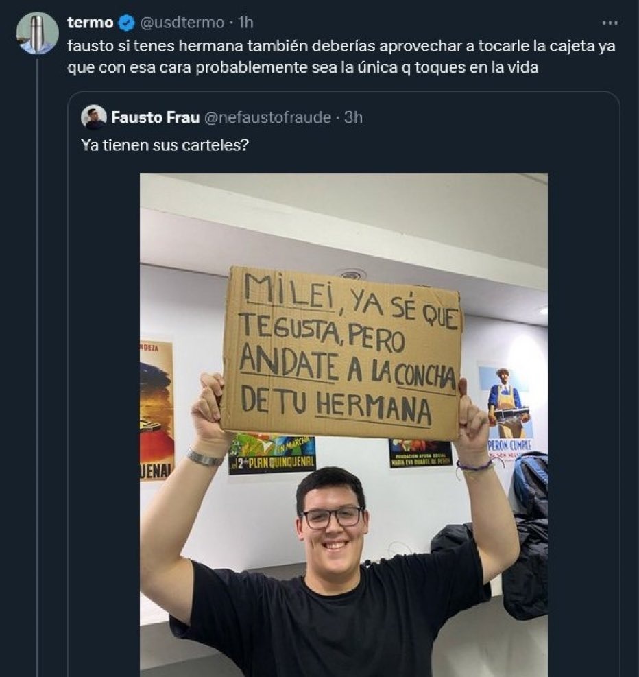 MauroFdz's tweet photo. Al termotroll se le borró este tuit dónde con un "también" admitía que el Presidente le toca la cajeta a la hermana kjj https://t.co/i0sD2q1BZ5