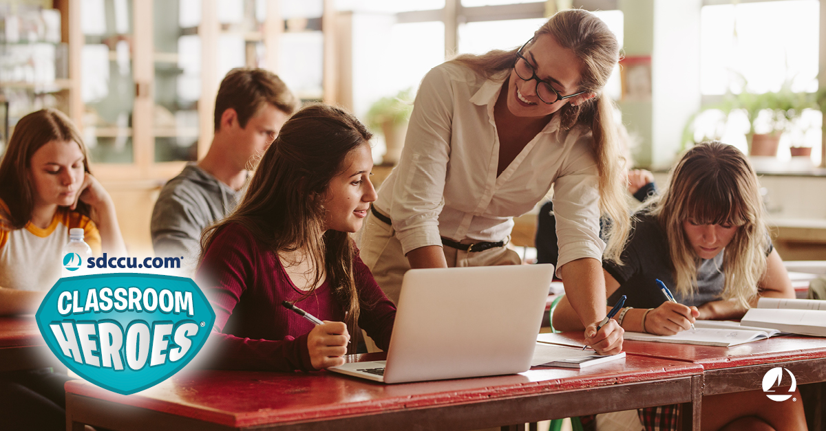 Nominate a teacher who’s making a difference today to be a Classroom Hero! Three San Diego County teachers will be honored this quarter and will win $250 for their classroom! Submit your nomination today by visiting sdccu.com/classroomheroes. @SanDiegoCOE