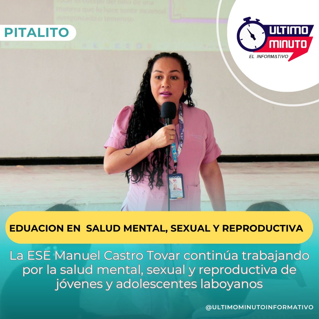 UltimoMinutocol's tweet photo. #UltimoMinuto #salud La ESE Manuel Castro Tovar continúa trabajando por la salud mental, sexual y reproductiva de jóvenes y adolescentes laboyanos https://t.co/GURldmHgRu