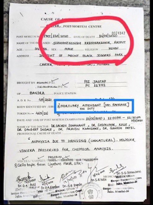 Mortuary attendant Mr Raorane as mentioned on PM report of #SushantSinghRajput𓃵 was not present on d day when PM was done as per sting operation by @republic

D botchup & coverup is part of a big conspiracy to save whom @CBIHeadquarters @PMOIndia 

RoopKShah Statement InSSRCase