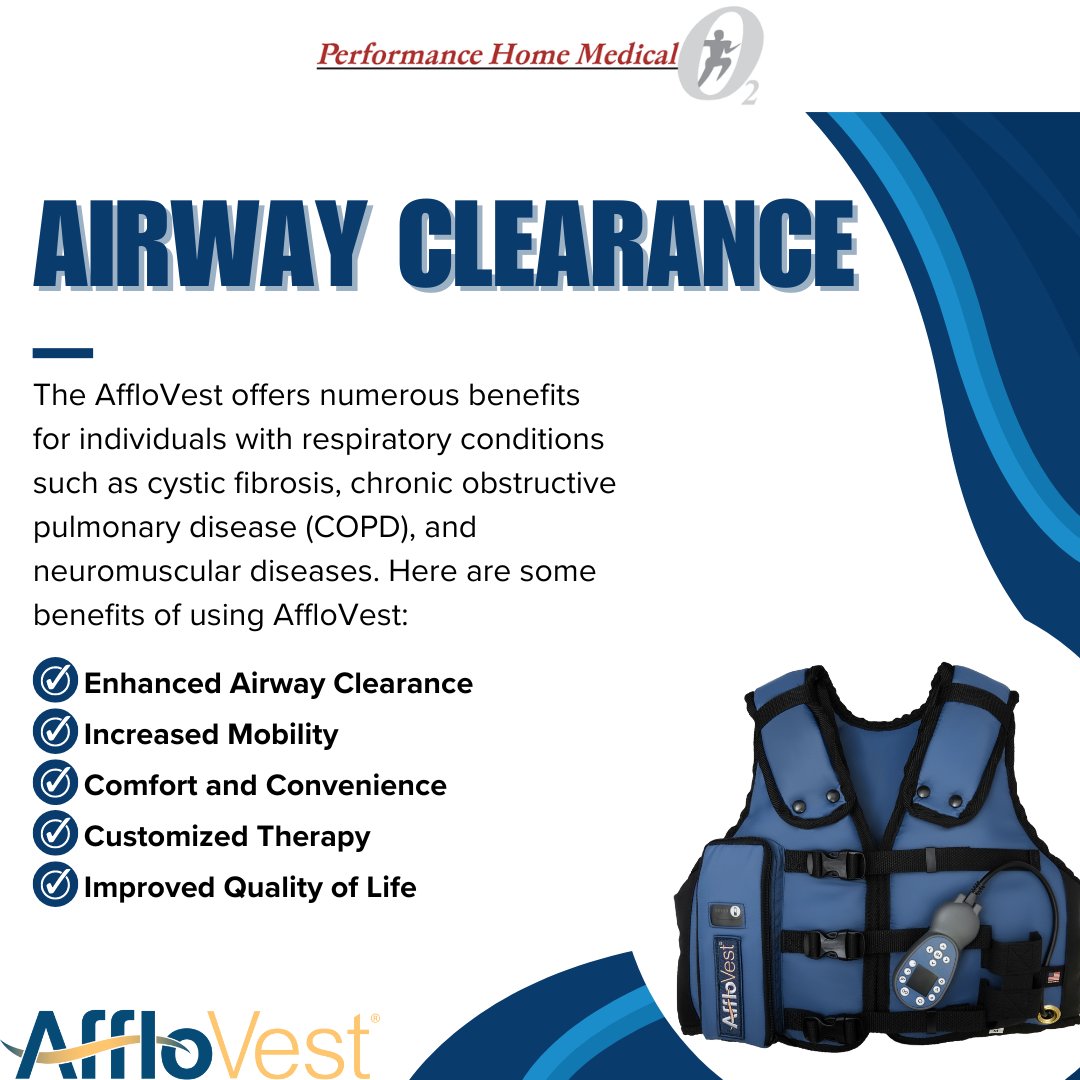 #AffloVest offers effective, convenient, and personalized airway clearance therapy for individuals with respiratory conditions, helping to improve lung function, reduce symptoms, and enhance overall respiratory health and quality of life.

#AirwayClearance #MobileAirwayClearance