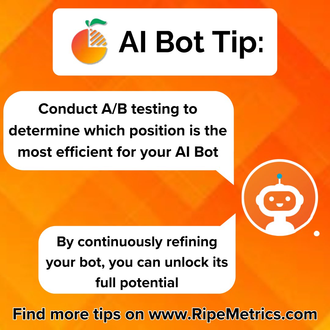 RipeMetrics's tweet image. Don’t miss out on AI tips! You can find them weekly at RipeMetrics.com 🍊
#AIBot #AITips #AI #RipeMetrics #Blog
