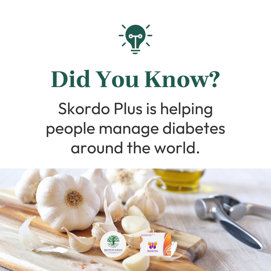 Skordo Plus, a convenient way to experience garlic's benefits for blood sugar control, is empowering people with diabetes.
Be part of our mission, invest in Rejuvine Life Sciences today: rejuvinelife.sppx.io
#RejuvineLifeSciences #SkordoPlus #DiabetesManagement #GlobalImpact
