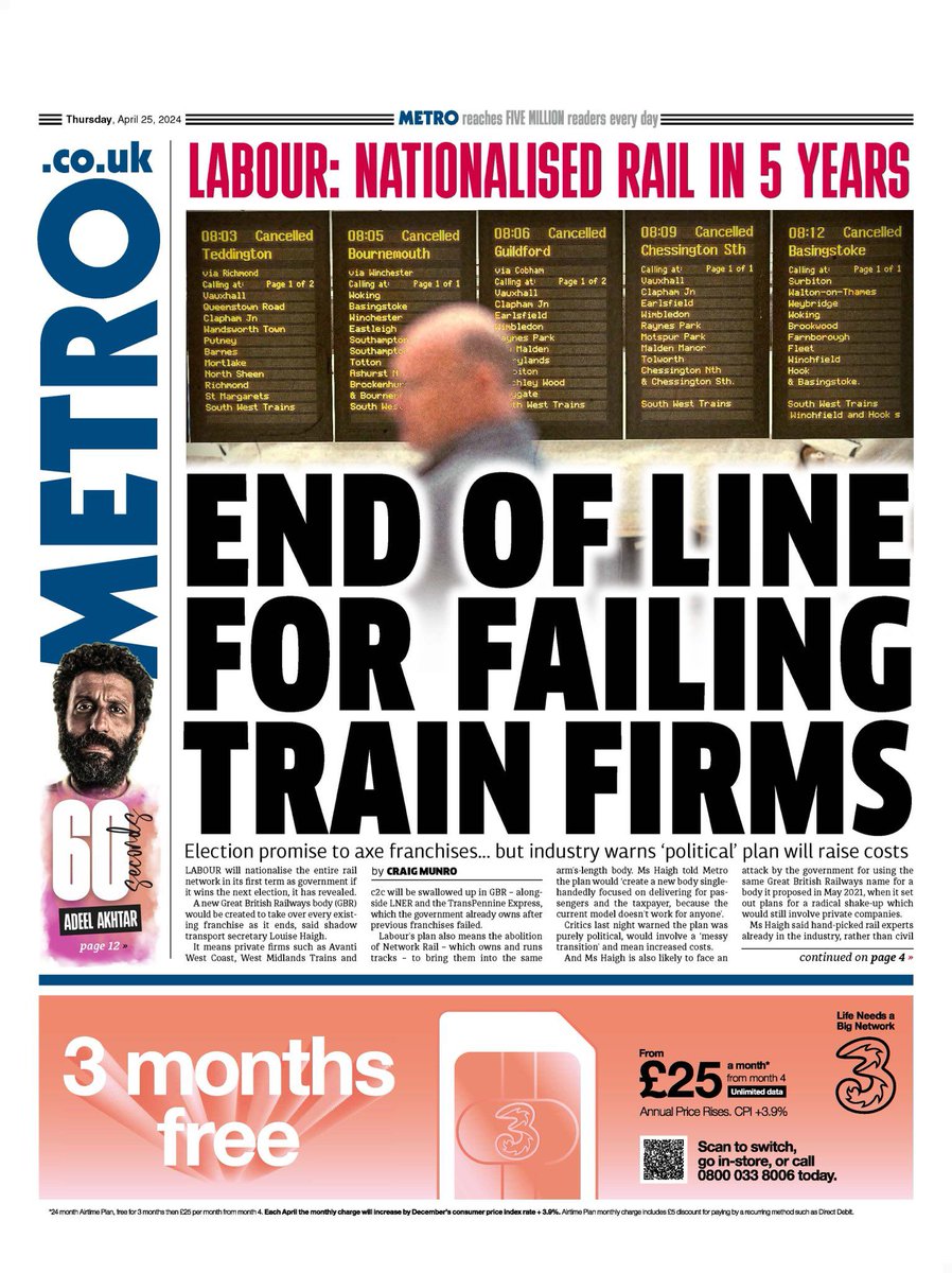 Tomorrow I will set out @UKLabour's plan for the biggest reform of our railways in a generation. 

It’s time to get Britain moving.