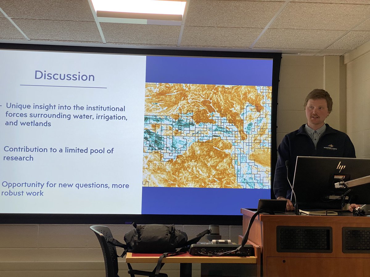 Fantastic MS thesis presentation by Lucas Thorsness - “Geospatial Mapping and Analysis of Surface Water Irrigation Rights in the Upper Green River Basin” - looking at ag and ecological connections of flood irrigation and their institutional dimensions