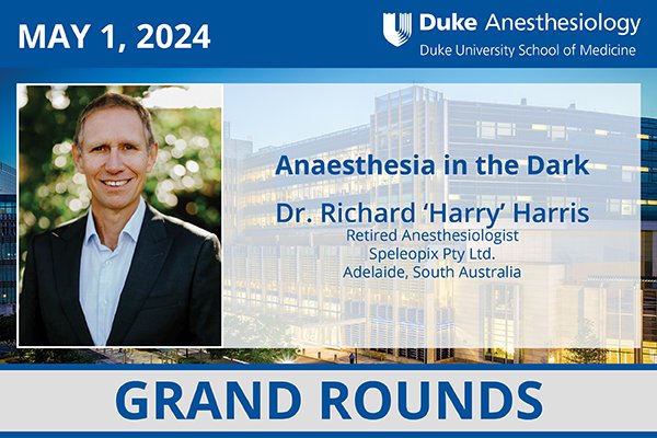 Join us tomorrow morning for a Duke Anesthesiology Grand Rounds #DukeAnesGR, featuring Dr. Richard Harris: 🔗anesthesiology.duke.edu/events/grand-r………. #AnesGR