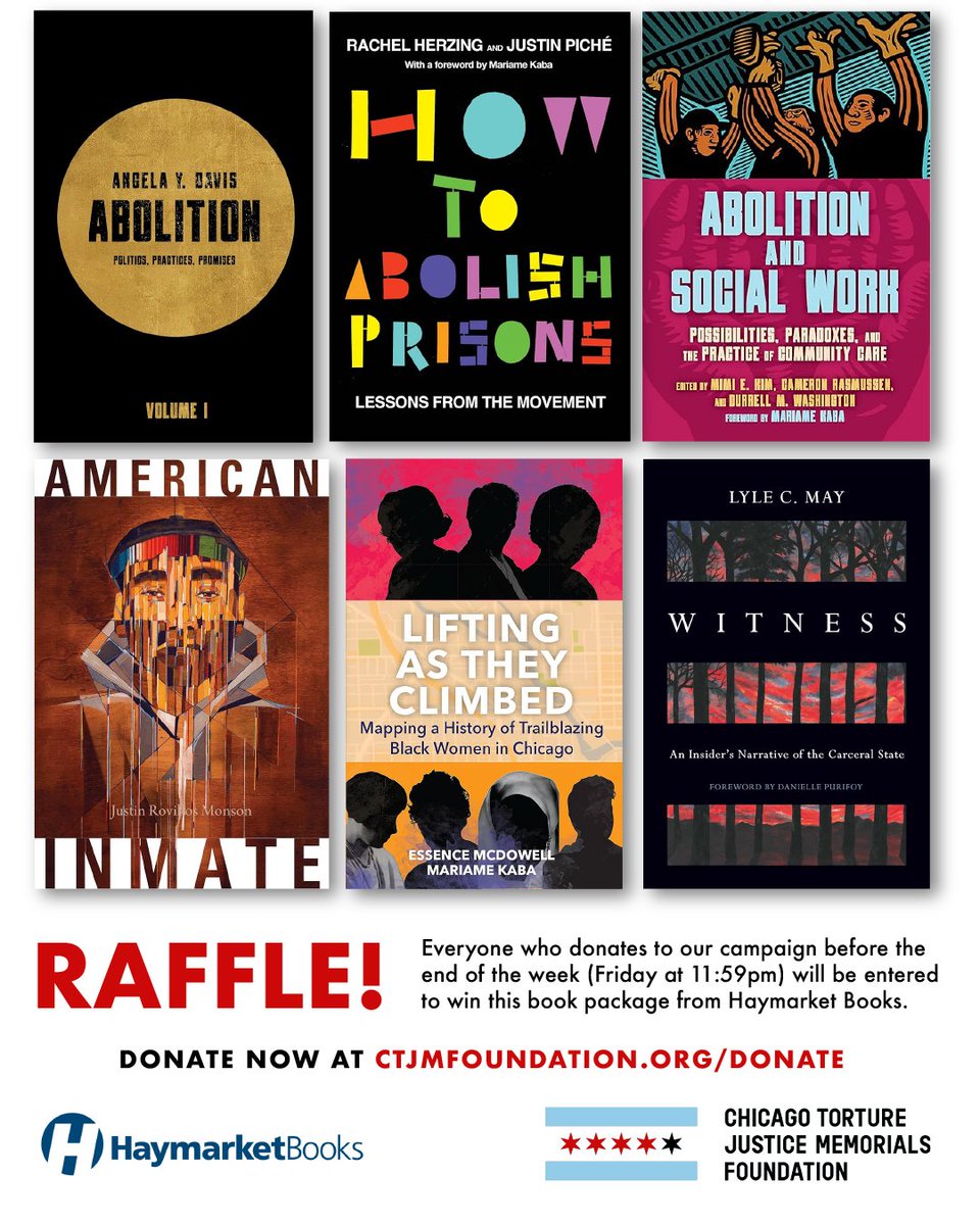 Thanks to @haymarketbooks, anyone who donates between now and this Friday at 11:59pm will be entered to win this book bundle! Donate at ctjmfoundation.org/donate/