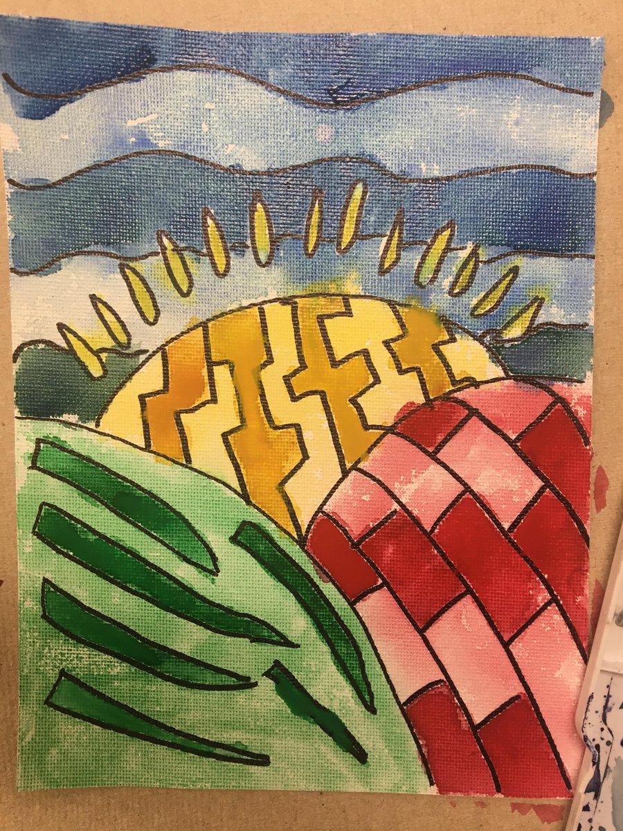 Learning watercolour technique in grade 6 art class today! #gloweics