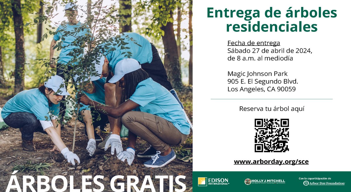 Only a few days left to claim your free tree 🌳 @edisonintl teamed up with @arborday to help SCE customers plant a tree on us in the best place on their property for maximum energy savings. 🏡 Limited stock available, click to reserve your tree today: energysavingtrees.arborday.org/?PartnerCode=0…