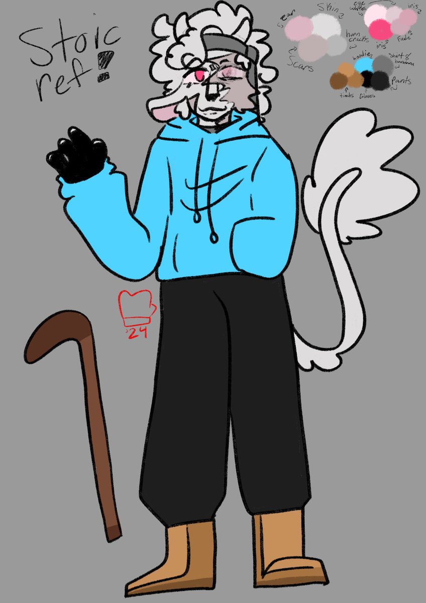 \ hi. exposuredpay is still being written somewhere btw. this little guy? he got shoved into a discord rp. heres his ref hes called the stoic
