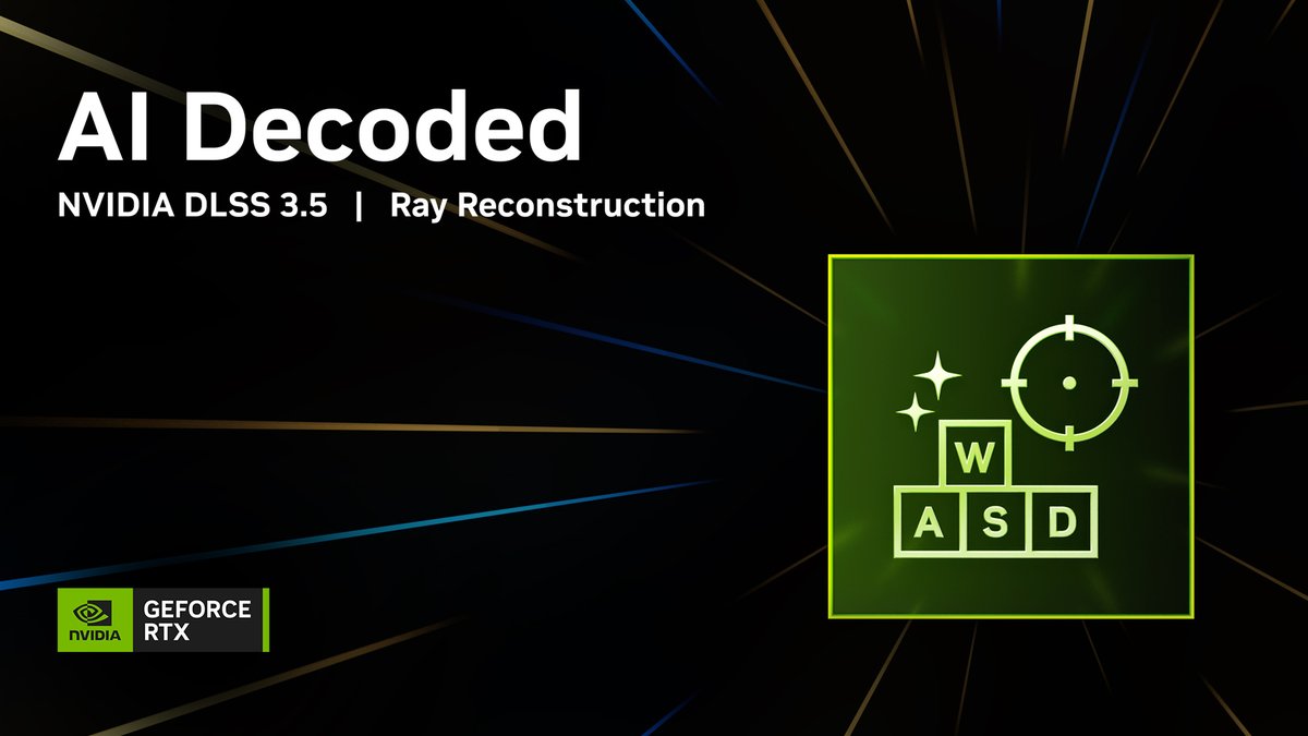 Le NVIDIA DLSS 3.5 Ray Reconstruction rend les jeux plus beaux que jamais 🙌

#AIonRTX exploite la technologie DLSS 3.5 pour améliorer les effets d'éclairage ray-tracés en temps réel tels que les reflets et les ombres.