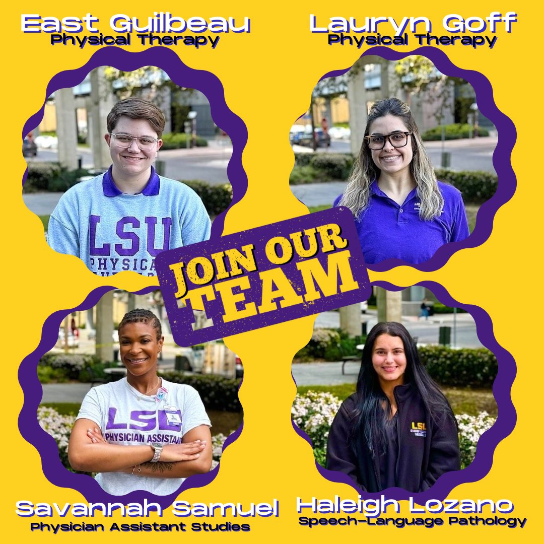 The future is 📞!Are you ready answer⁉️ SAHP needs 🫵 Become a Student Ambassador 💜💛 and join the group of trailblazing 🔥 phenoms currently making their mark in history. #LSU #LSUHealth #AlliedHealth #HealthProfessions #StudentAmbassadors #TheFutureOfHealthCare #LetsDoThis