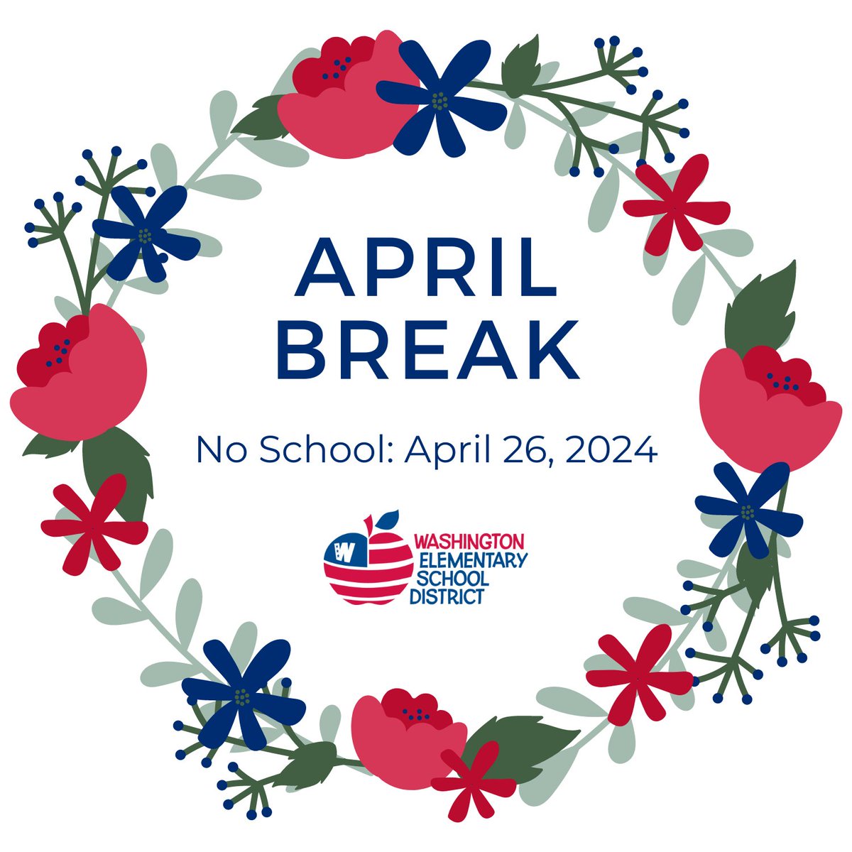 Attention, #WESDFamily! This is a friendly reminder that there will be no school tomorrow, April 26, due to April break. All school and district offices will also be closed. School and regular business hours will resume on Monday, April 29. We hope you enjoy your day off!