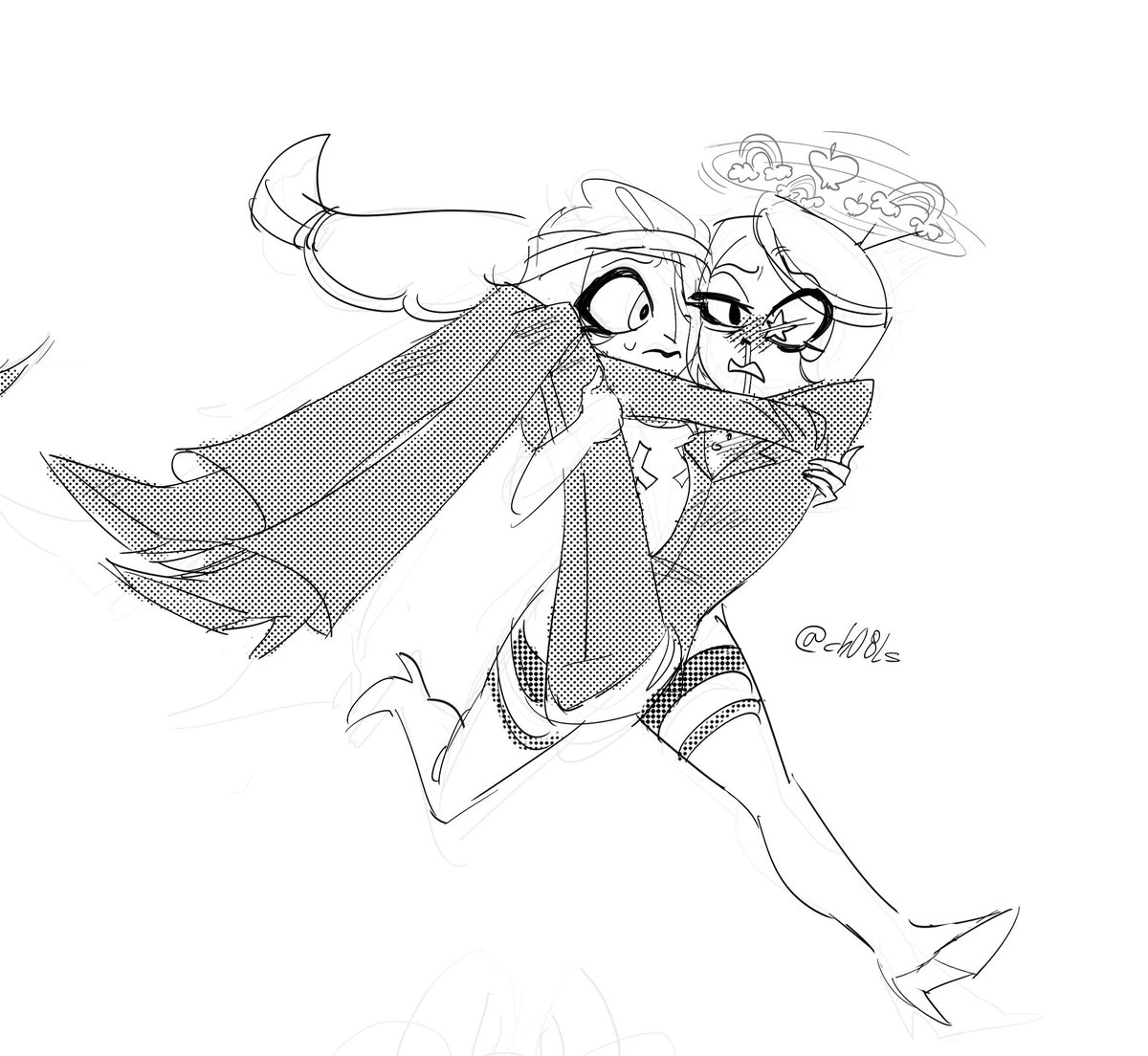 ch08ls's tweet photo. Ouch!💫💫 #HazbinHotel #chaggie https://t.co/hoZ0xR9sJv