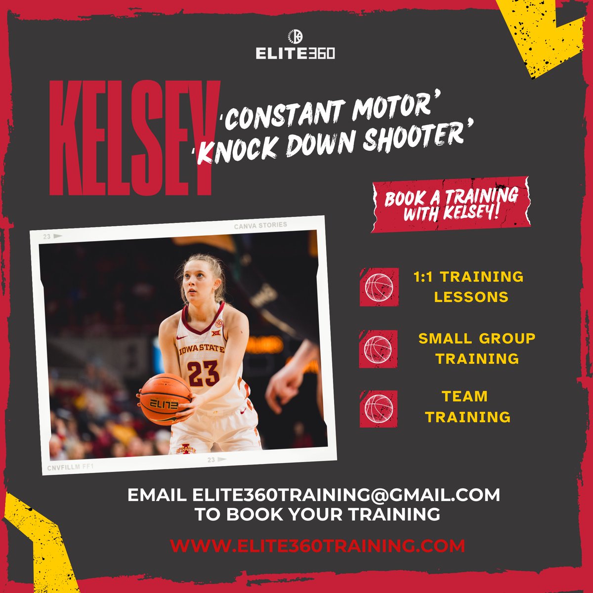 Do you have your lessons booked? 🗓 1:1 lessons, small group training, & team training are great ways to improve your game. 🏀 @Addy_Brown24 @a_jackson2205 @kelseyjoens are ready to train with you, email to schedule! ➡️ elite360training@gmail.com elite360training.com/staff