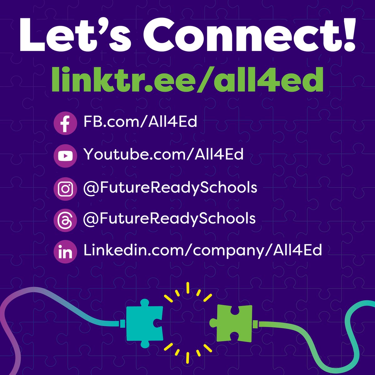 Are you following us on other platforms? Don't be a missing piece of the puzzle! Find out more about us: all4ed.org Find our socials: linktr.ee/all4ed