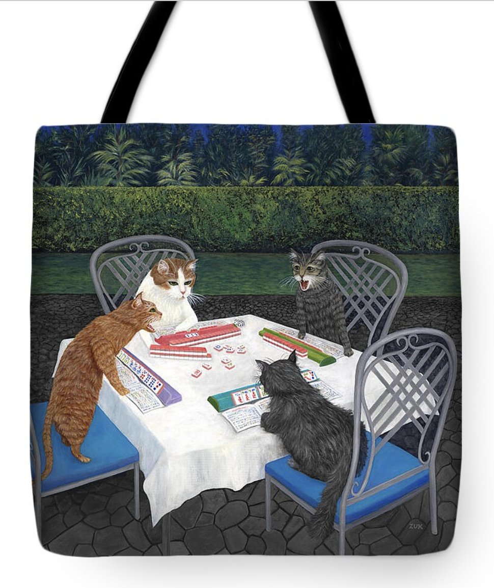 Sold a Tote Bag of Meowjongg - Cats playing Mahjongg to a buyer from Tucson, AZ. Thank you!
karen-rosenblatt.pixels.com/featured/meowj… #humorouscatgifts #mahjong #catpaintings #catart #catlovergift #mahjonglovergift #BuyIntoArt #ShopEarly #GiftThemArt #HolidayShopping #AYearForArt #BuyArtNotCandy