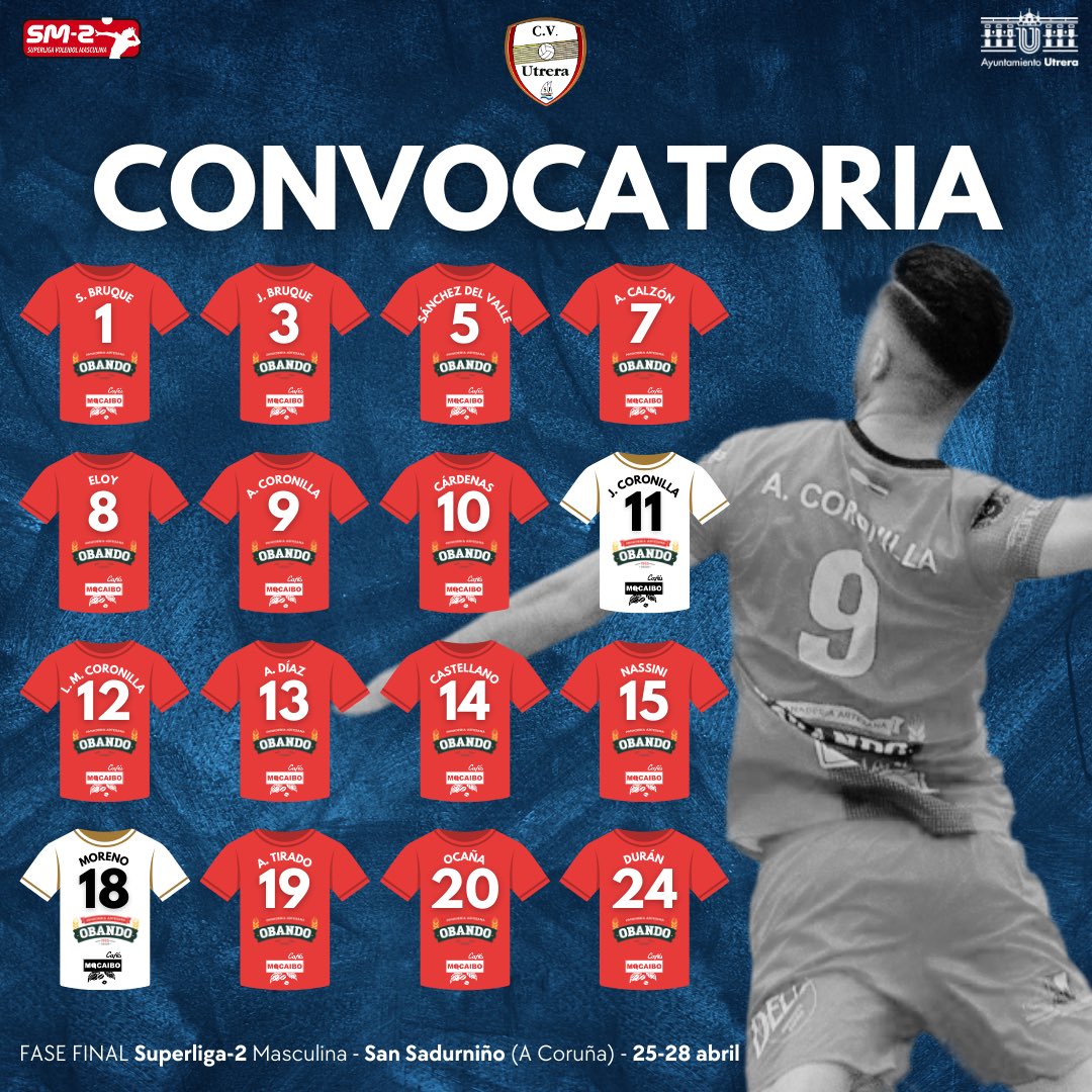 💥 Con la máxima 𝐈𝐋𝐔𝐒𝐈𝐎́𝐍 de competir por una plaza en 𝐒𝐮𝐩𝐞𝐫𝐥𝐢𝐠𝐚𝟏.

Estos son los 𝐜𝐨𝐧𝐯𝐨𝐜𝐚𝐝𝐨𝐬 a tierras gallegas  💪🏼