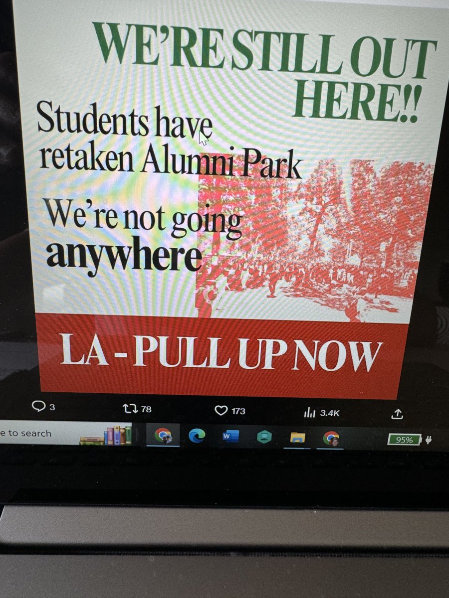 ⁦@USC⁩ ⁦@USCDPS⁩  this is from the People’s City Council FBook page. These are not students. Unmask them and expel the students who are supporting this.