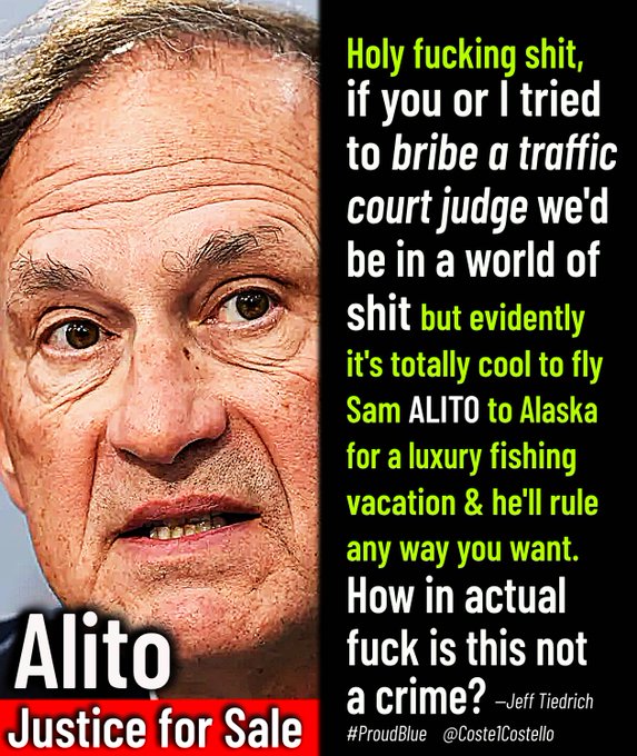 Alito is severely compromised #SCOTUSIsCorrupt