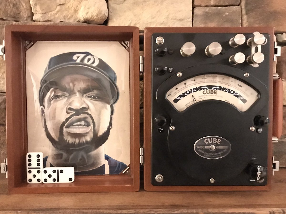 @MrChuckD @icecube ‘Good Day - Ice Cube - Portrait Box’ - mixed media in vintage voltmeter