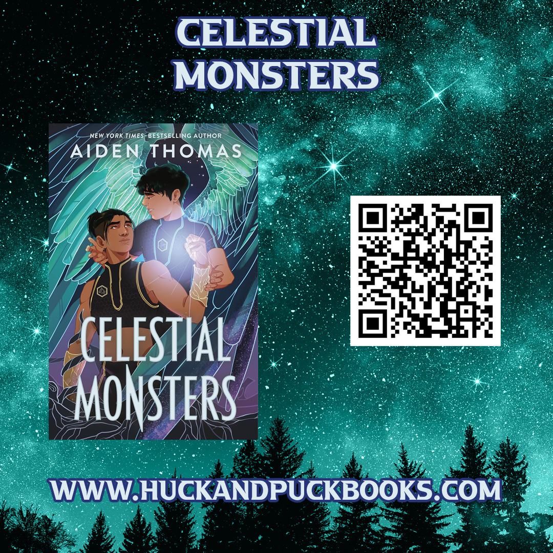 Celestial Monsters by Aiden Thomas Street Date: 9/3/24 huckandpuckbooks.com/product-page/1… Three young semidioses travel through a dark monster-infested world, facing down chaotic Obsidian gods, in a quest to save their friends and return the sun to the sky. #IndieBookStore #LGBTQIA #LGBTQ