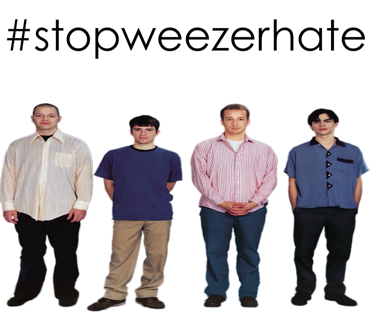 It’s time to speak up now!

Weezers are tired of being mocked 
Weezers are tired of being stereotyped 
Weezers are tired of the lie that “all weezers are virgins”

Let’s #StopWeezerHate