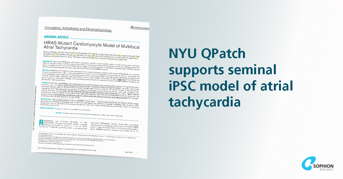 In a recent paper Dr. Soomin Song, of @NewYorkUniv's IonLab, a shared core facility including @sophionbio’s #QPatch #AutomatedPatchClamp contributed to Dr. Nelson A Rodriguez et al.’s paper in the journal Circulation. Read the paper here: lnkd.in/db3xsRMD