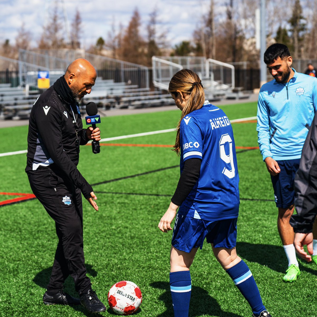 ⚓️ Back in blue! 😤🎤 @AnaAlmeidaCTV checked in on how the squad is preparing for our home opener and tries to earn a spot on the team from coach @patrice421 Watch tomorrow morning on @CTVAtlantic and see how it went 📺 #TogetherFromAways #COYW