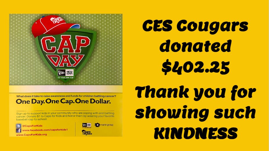 Did you know? The @CrosbyElem Student Council has been around for 8 years. This year, they participated in Caps for Kids, raising $402.25 for pediatric cancer patients. Way to go, kids. That's being Kind and Service-Minded! You are all Portraits of a Graduate! #MovingForward
