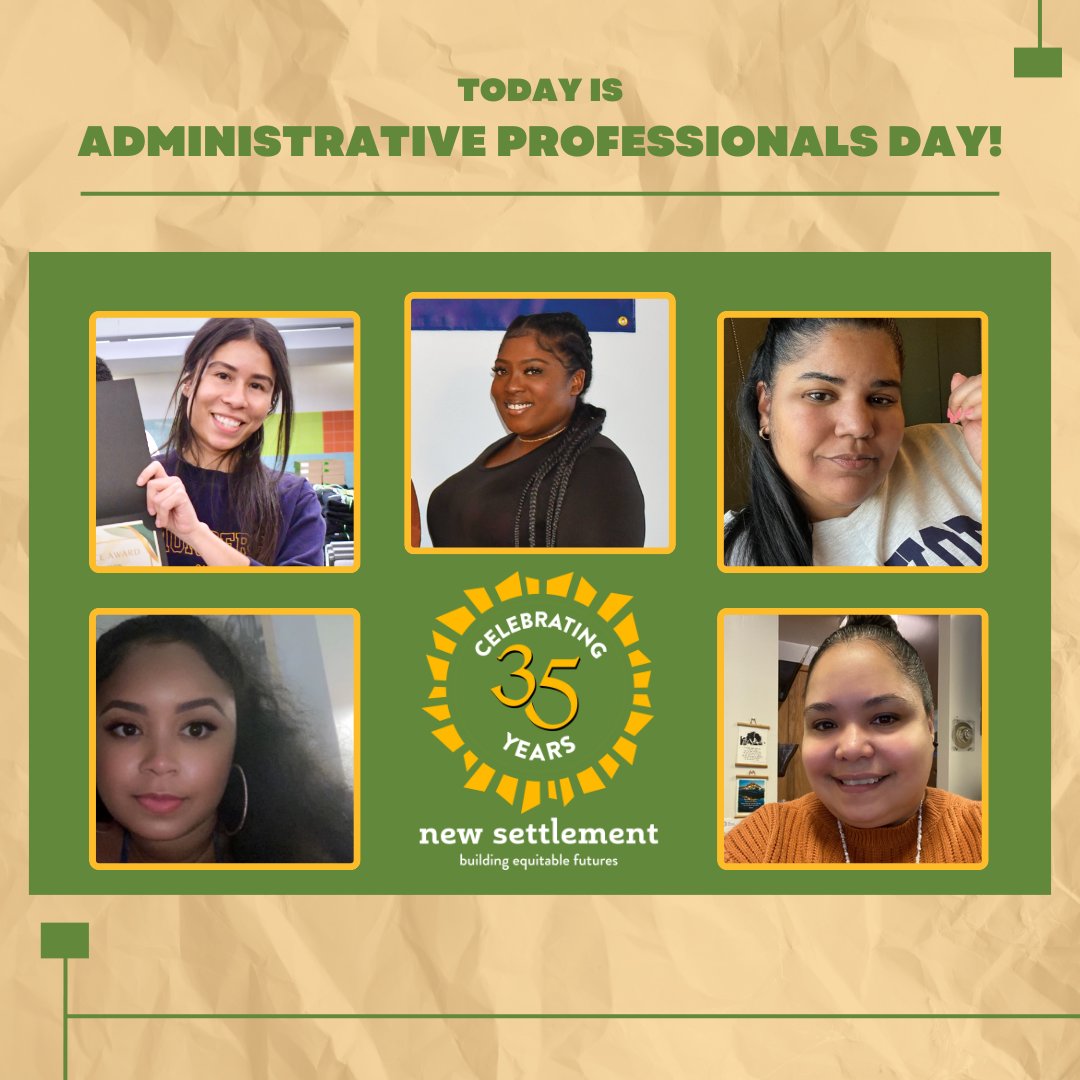 Happy #AdministrativeProfessionalsDay 🌟 Today, we're grateful for our incredible admin team at New Settlement. Your hard work keeps our programs running smoothly and our community thriving. Thank you for all you do! ✨