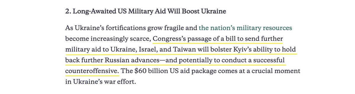 US assistance is coming at a crucial time as #Ukraine fights to retain its territory and protect its civilians. My colleague @ckasapoglu1 writes that Kyiv should use the resources it acquires to brace for a long war and enhance training for its forces: hudson.org/defense-strate…