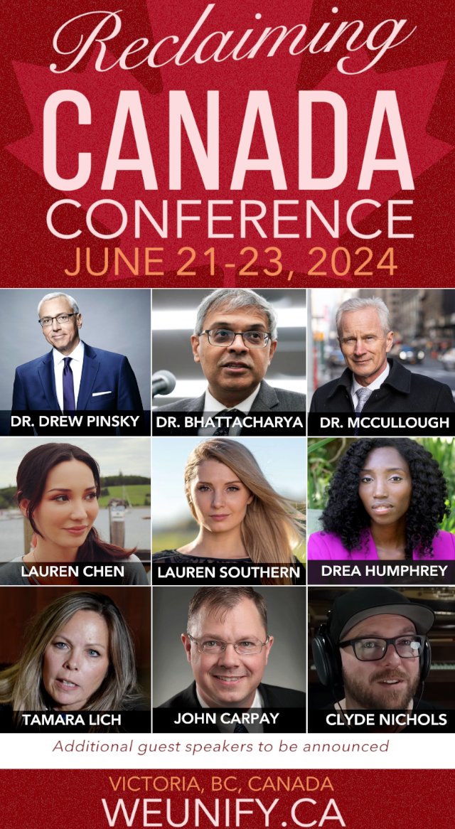 🚨EXCITING NEWS🚨

I'll be hosting the @we_unify Reclaiming Canada Conference this June in Victoria, BC!

I'll also be performing stand-up comedy and taking part in a lively conversation with @Lauren_Southern on women in politics!

Speakers include @drdrew @P_McCulloughMD & more