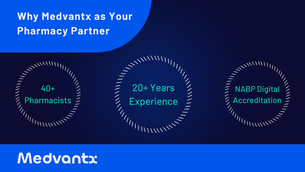 #Medvantx has 20+ years of enhancing patient care through pharmacy services: #PAP #Bridge #QuickStart #Product Replacement #CashPay #MailOrderFulfillment. 40+ Dedicated Pharmacists, also is #NABPaccreditation. Partner today! medvantx.com/partner-with-u…