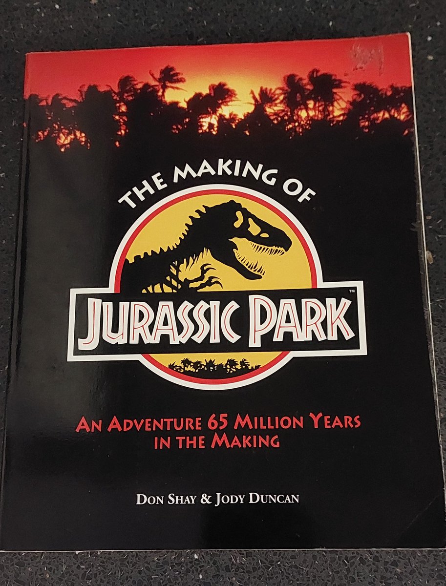 A rather fun spot. The Nervous Rex sketch, which is featured in The Making of #JurassicPark book, is also on a palaeontology review cutout behind John Hammond in the film.