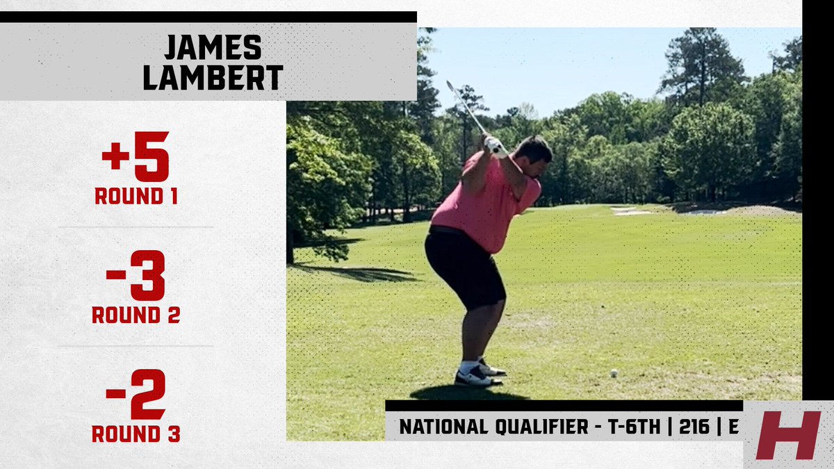 𝐍𝐀𝐓𝐈𝐎𝐍𝐀𝐋 𝐐𝐔𝐀𝐋𝐈𝐅𝐈𝐄𝐑 Congratulations to James Lambert on qualifying for the National Tournament after a stellar showing at the NJCAA Gulf District Championship! Lambert shot E over three rounds and finished the T-6th in the Championship! #GoHINDS🦅