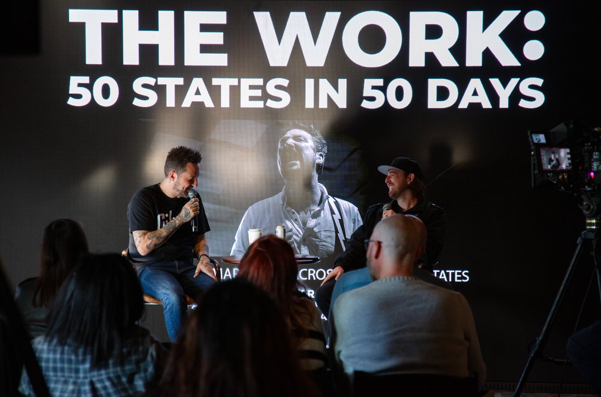 AlwaysArob's tweet photo. 15 year old Aaron would have probably lost his mind if you told him about yesterday - sharing a stage with @frankturner during the Q&amp;A for our docuseries premiere. 

Amazing night last night. Check out episodes 1 &amp; 2 streaming on @Veeps now!

https://t.co/3Tcm1oWAfr https://t.co/volVSbQA5N