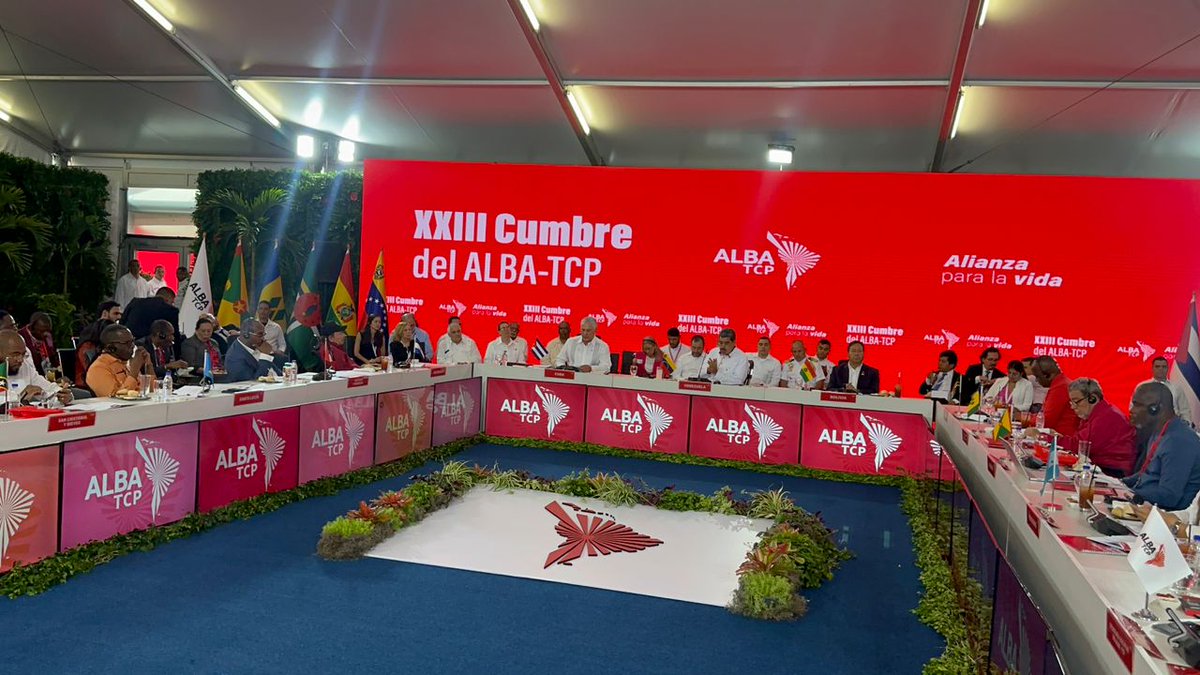 The XXIII Summit of the #ALBA-TCP is taking place at the Miraflores Palace, seat of government, in Caracas, #Venezuela.
