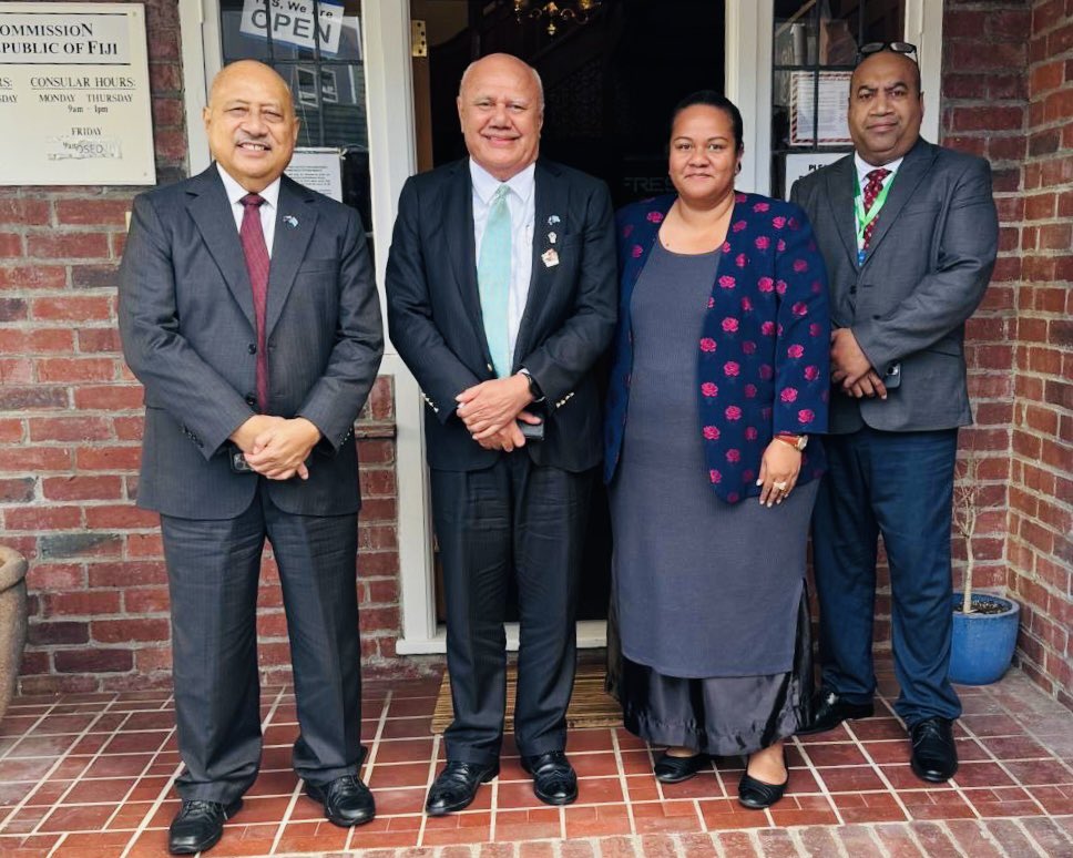 While in Wellington, had the opportunity to visit our Fiji High Commission and was briefed by our First Secretary, Mela Baba, joined by High Commissioner Ratu Inoke Kubuabola and Second Secretary Josua Tuwere.